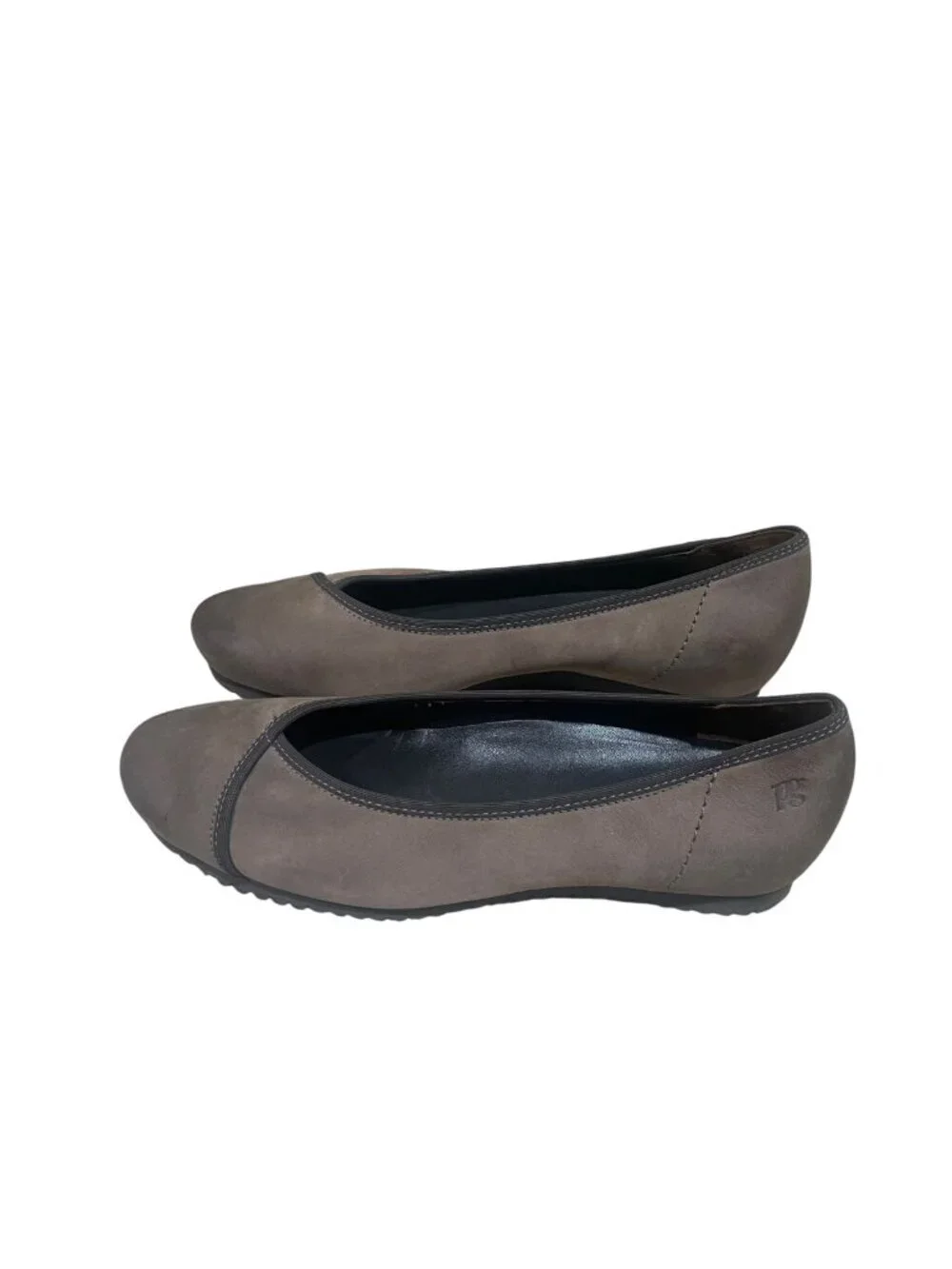 paul green cross front nubuck leather ballerina ballet flats